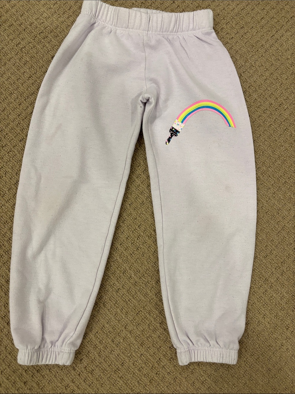 Kids Painted Rainbow Graphic Sweatpants - grape